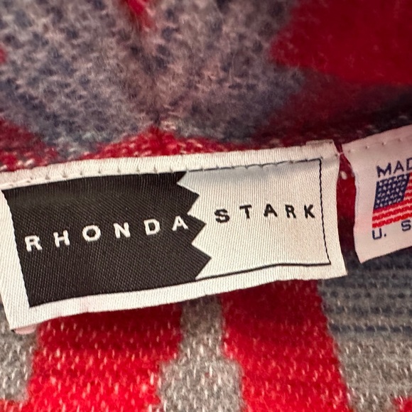 VTG Rhonda Stark Western Indian Blanket Jacket Womens Concho Flounce Aztec Wool - Picture 8 of 12